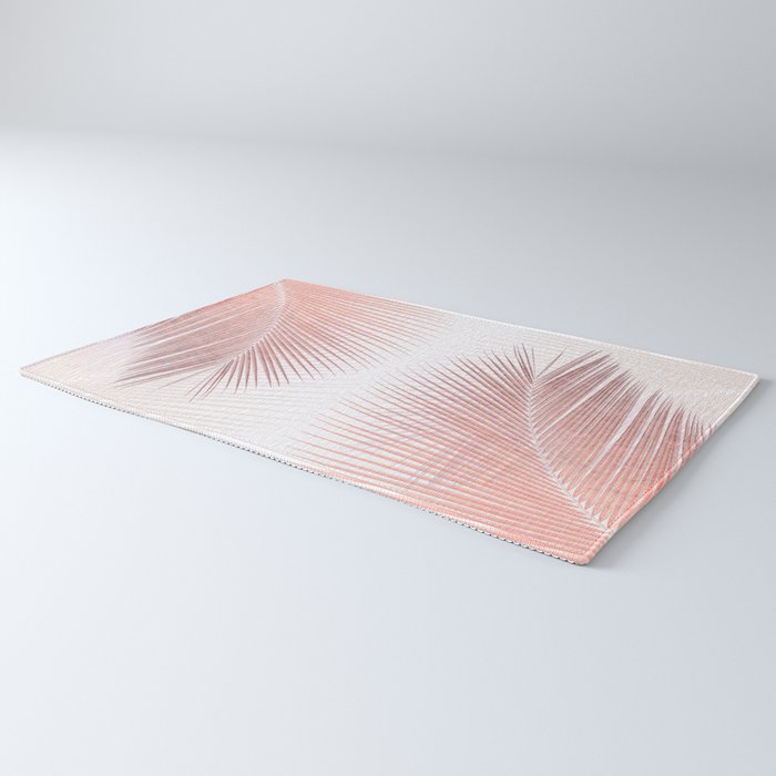 Palm leaf synchronicity - rose gold Rug Gallery Image 3
