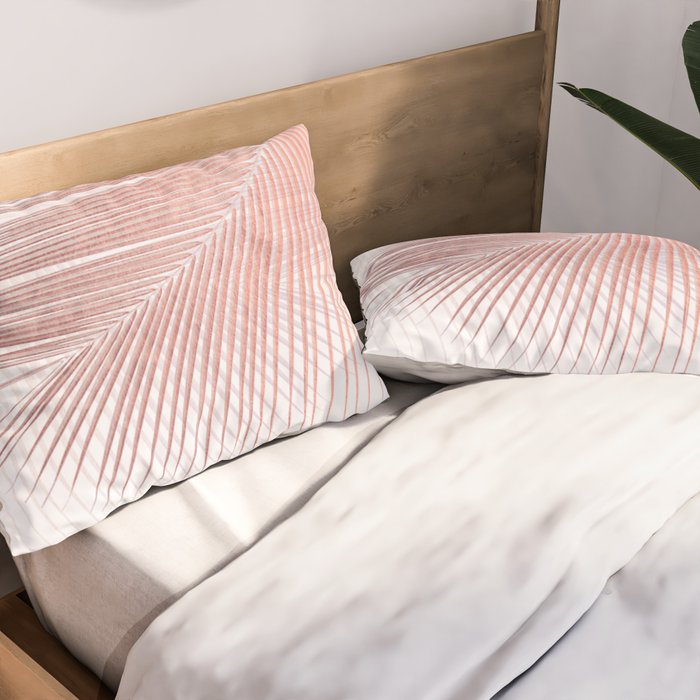 Palm leaf synchronicity - rose gold Pillow Sham Gallery Image 2