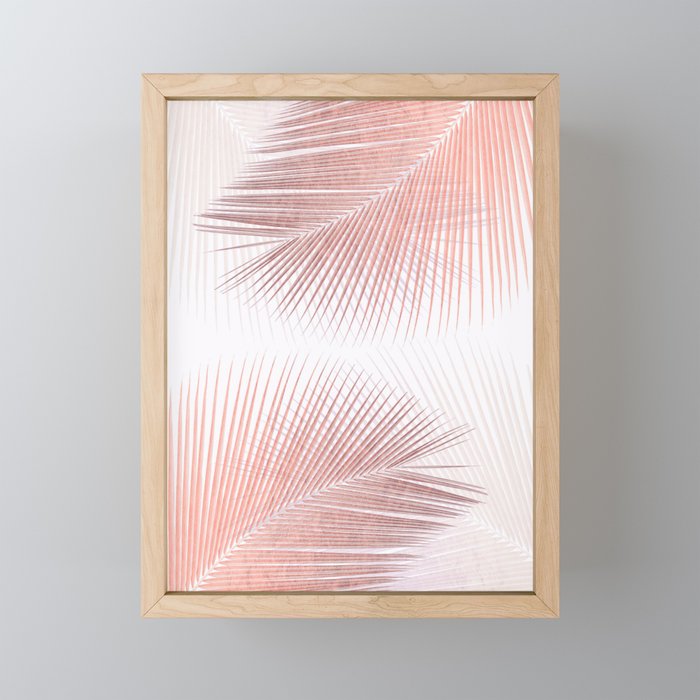 Palm leaf synchronicity - rose gold Mini Art Print Gallery Image 1