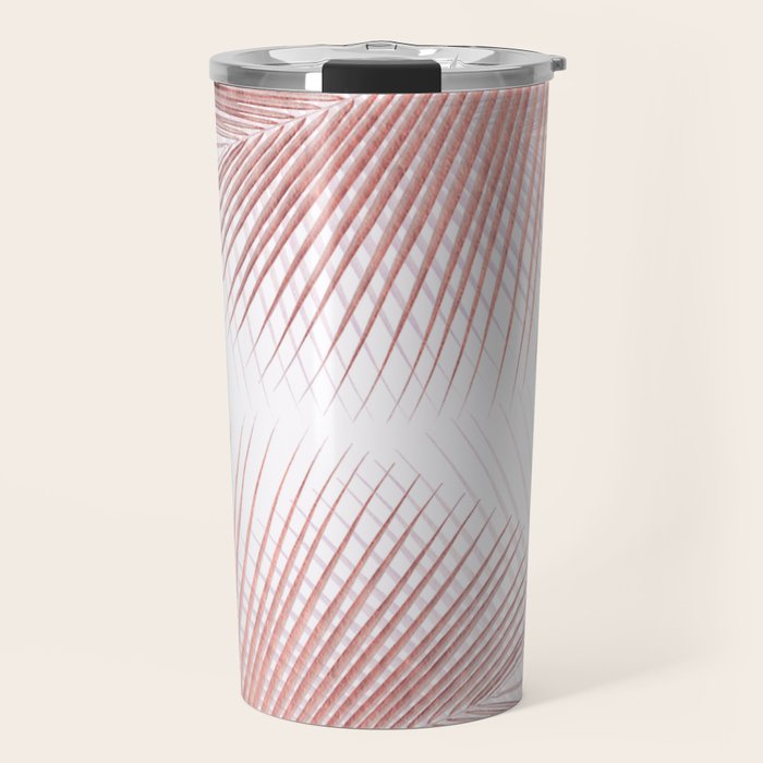 Palm leaf synchronicity - rose gold Travel Mug Gallery Image 1