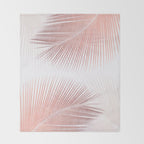 Palm leaf synchronicity - rose gold Throw Blanket Gallery Image 2