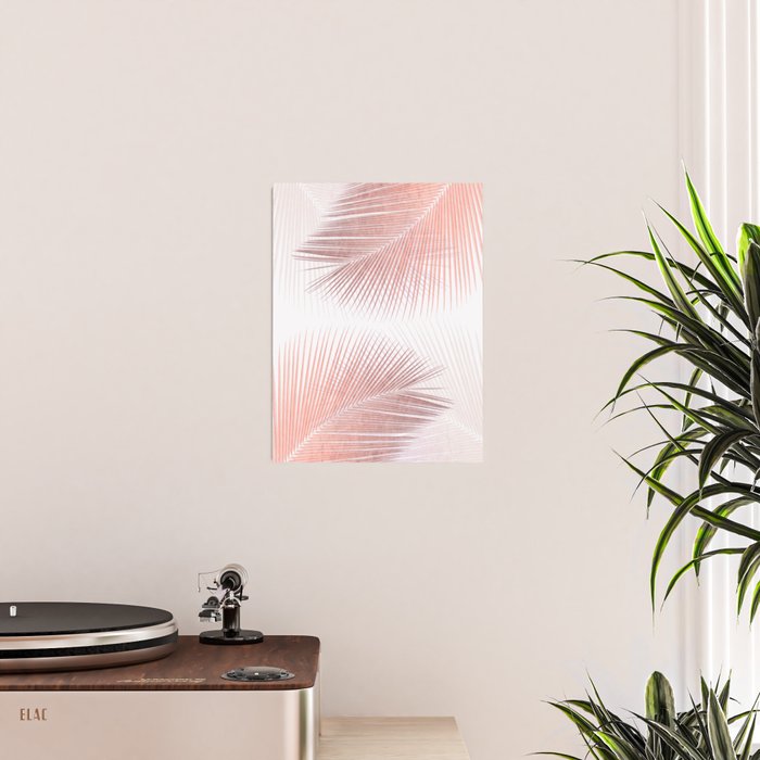 Palm leaf synchronicity - rose gold Poster Gallery Image 2