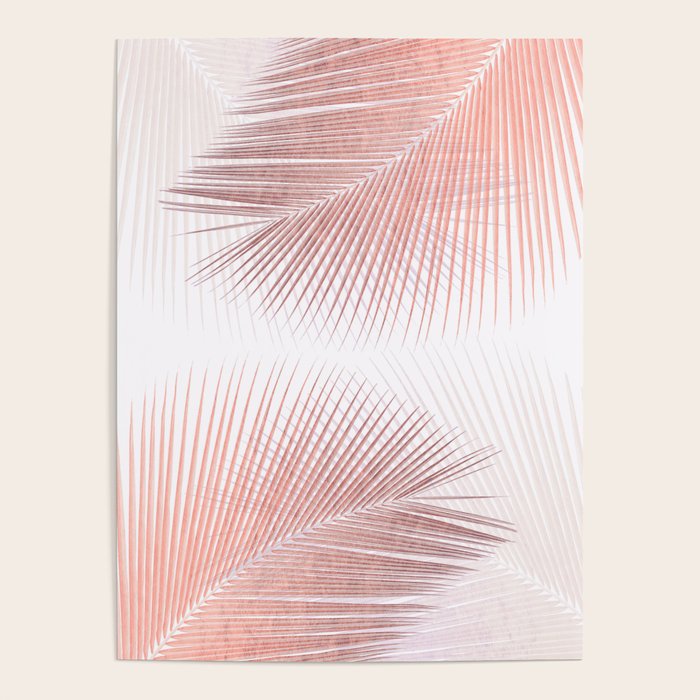 Palm leaf synchronicity - rose gold Poster Gallery Image 1