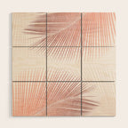 Palm leaf synchronicity - rose gold Wood Wall Art Gallery Image 1