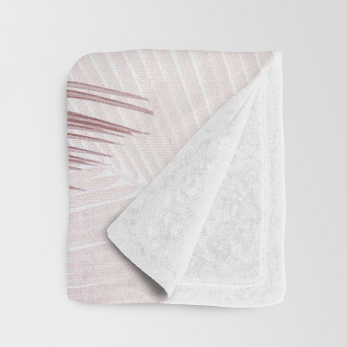 Palm leaf synchronicity - rose gold Throw Blanket Gallery Image 3