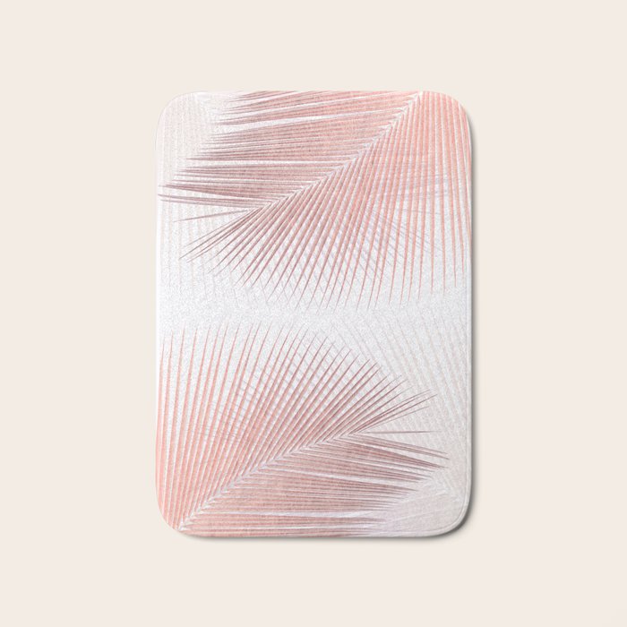 Palm leaf synchronicity - rose gold Bath Mat Gallery Image 1