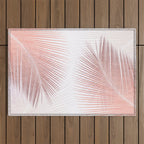 Palm leaf synchronicity - rose gold Outdoor Rug Gallery Image 1
