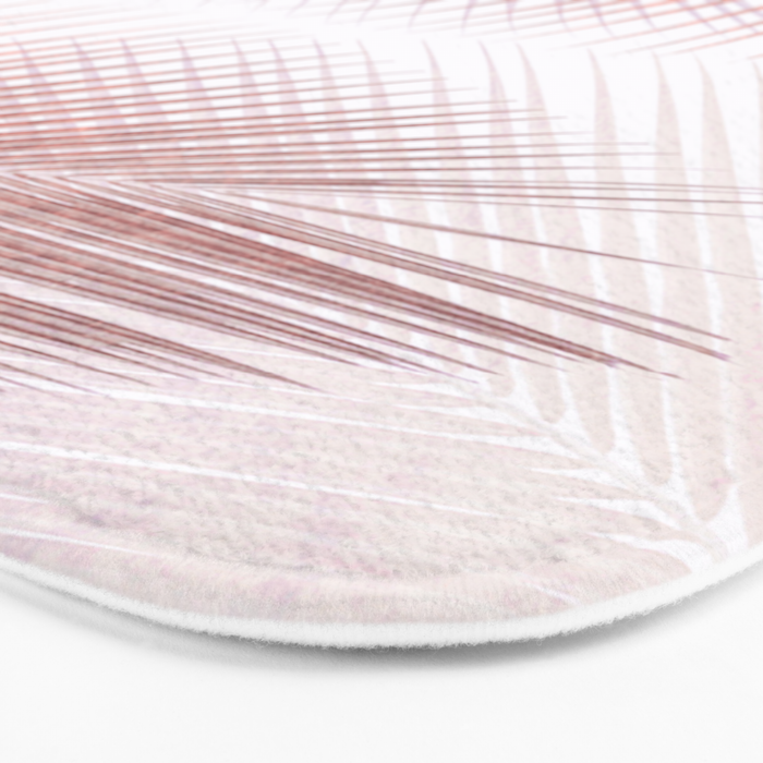 Palm leaf synchronicity - rose gold Bath Mat Gallery Image 3
