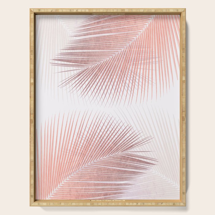 Palm leaf synchronicity - rose gold Serving Tray Gallery Image 1