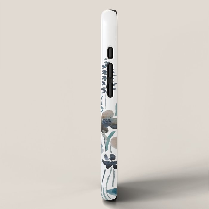 watercolor blue brown wildflower field  iPhone Case Gallery Image 2