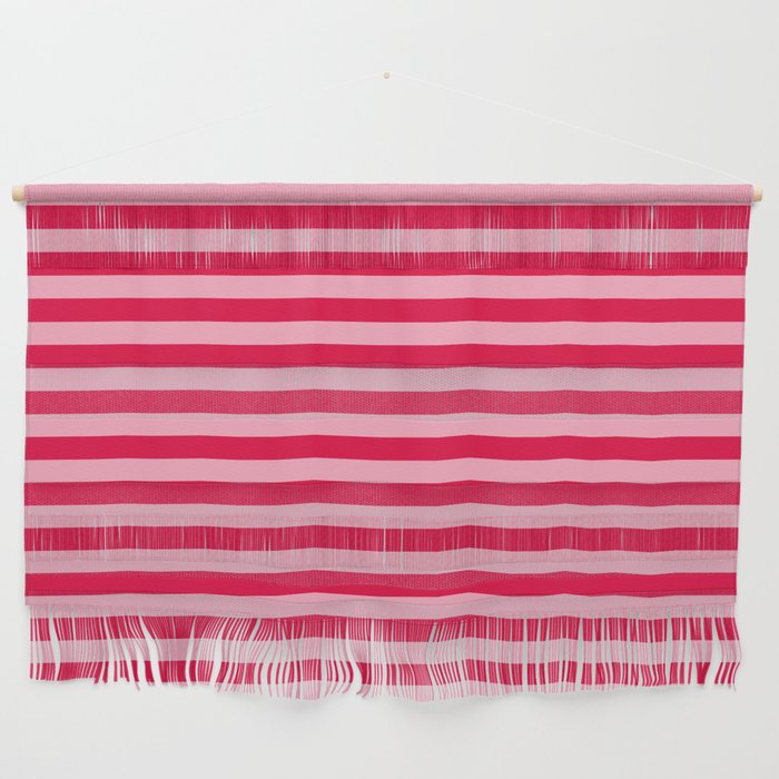 Retro, Beach, Colorful Stripes, Pink and Red Wall Hanging Gallery Image 1