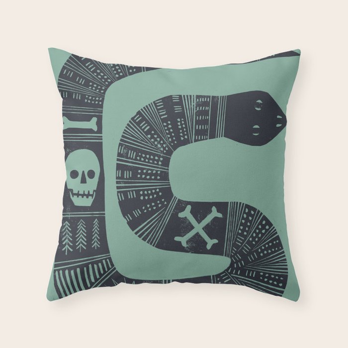 Graphic Hallows Snake Throw Pillow Gallery Image 6