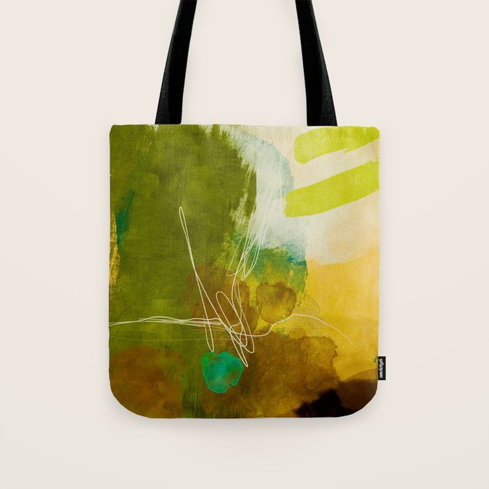 summer landscape 1 triptych abstract art Tote Bag Gallery Image 1