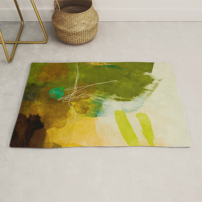 summer landscape 1 triptych abstract art Rug Gallery Image 1
