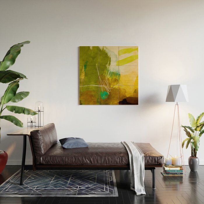 summer landscape 1 triptych abstract art Wood Wall Art Gallery Image 2