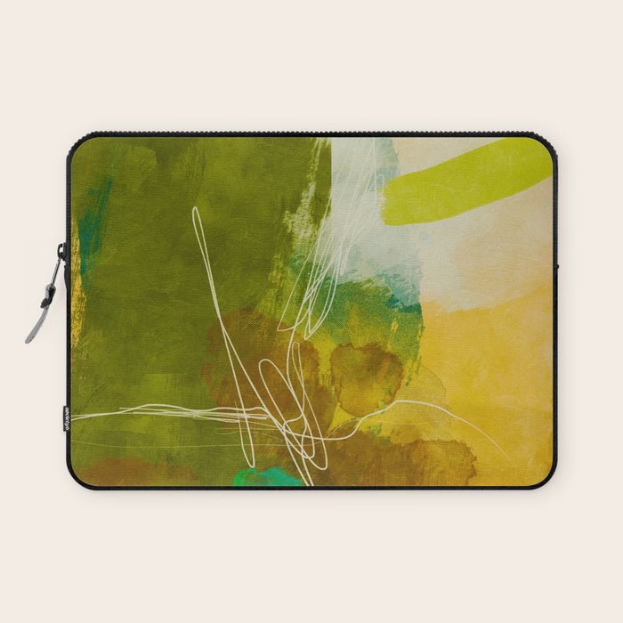 summer landscape 1 triptych abstract art Laptop Sleeve Gallery Image 1