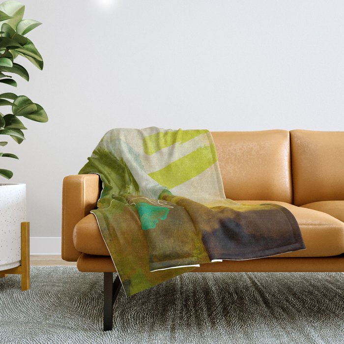 summer landscape 1 triptych abstract art Throw Blanket Gallery Image 1