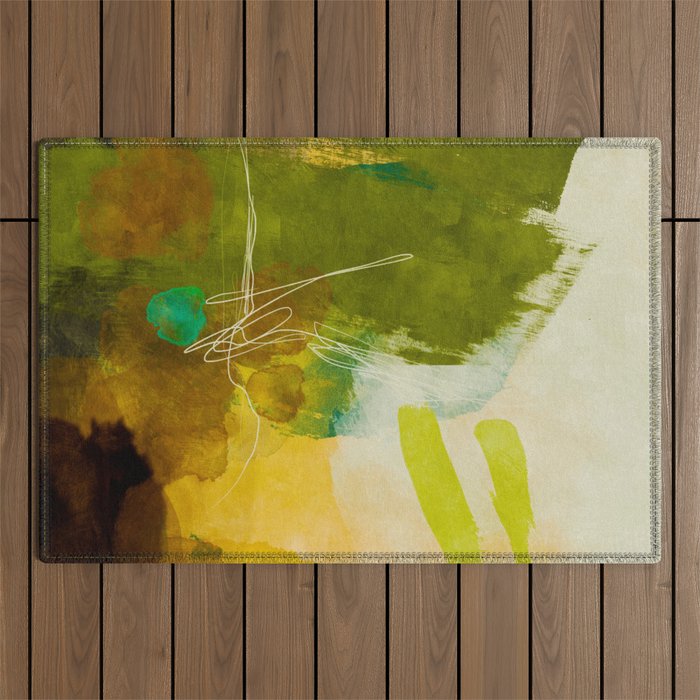 summer landscape 1 triptych abstract art Outdoor Rug Gallery Image 1