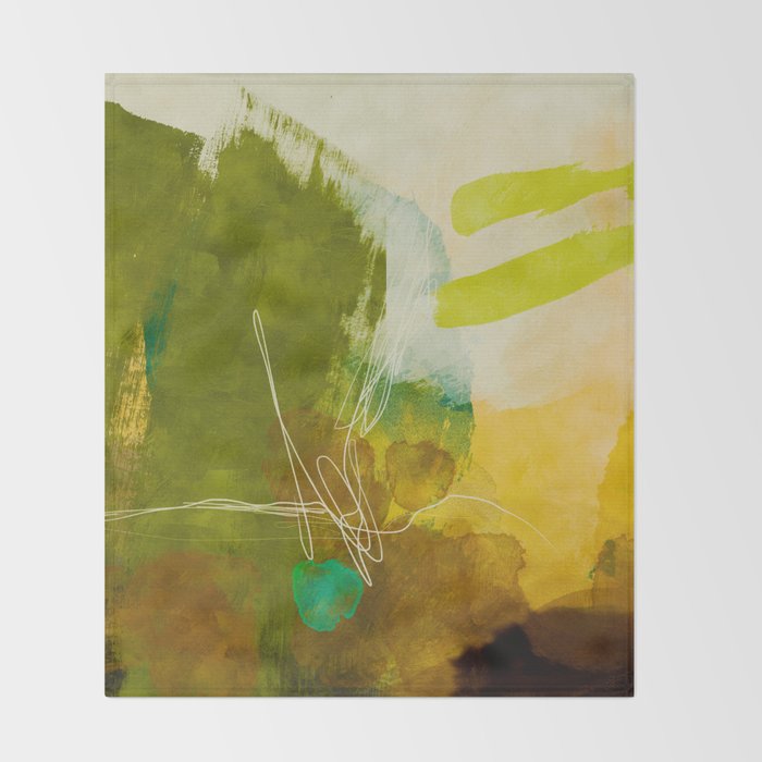 summer landscape 1 triptych abstract art Throw Blanket Gallery Image 2