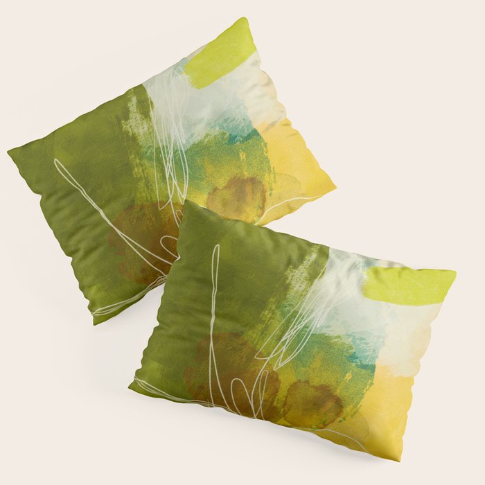 summer landscape 1 triptych abstract art Pillow Sham Gallery Image 1