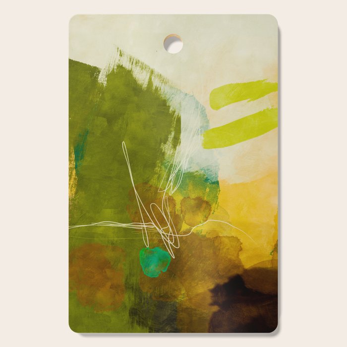 summer landscape 1 triptych abstract art Cutting Board Gallery Image 1