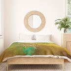 summer landscape 1 triptych abstract art Duvet Cover Gallery Image 3