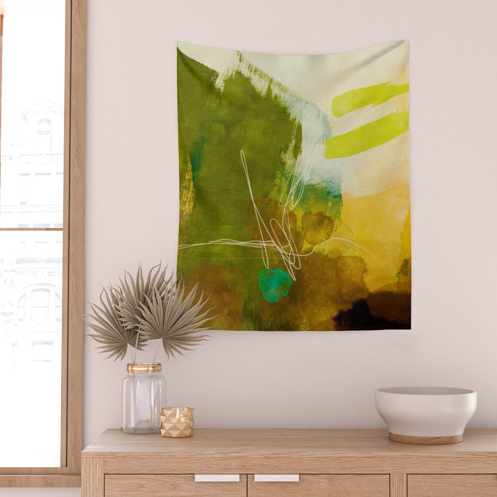 summer landscape 1 triptych abstract art Wall Tapestry Gallery Image 2