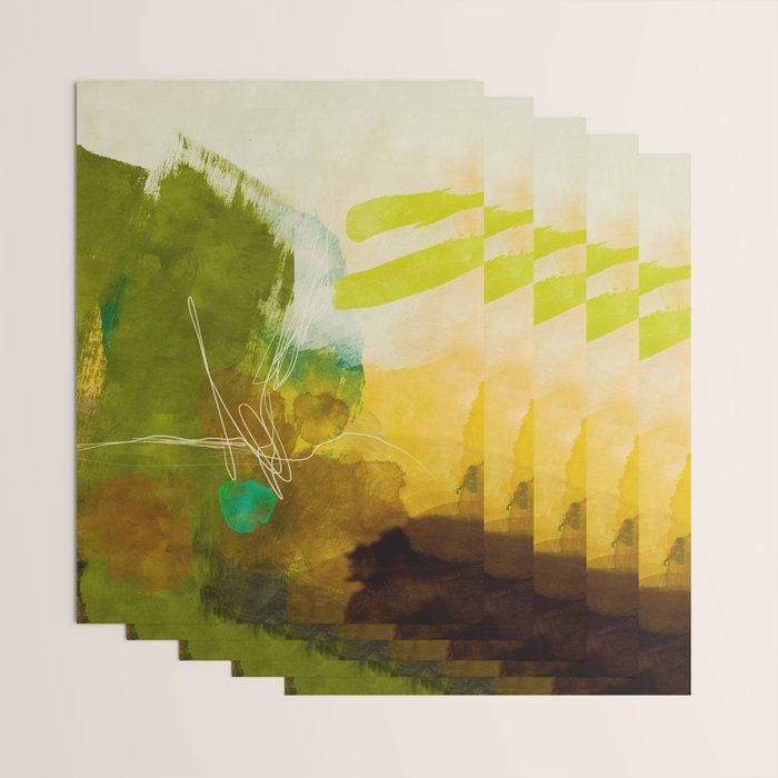 summer landscape 1 triptych abstract art Wrapping Paper Gallery Image 3