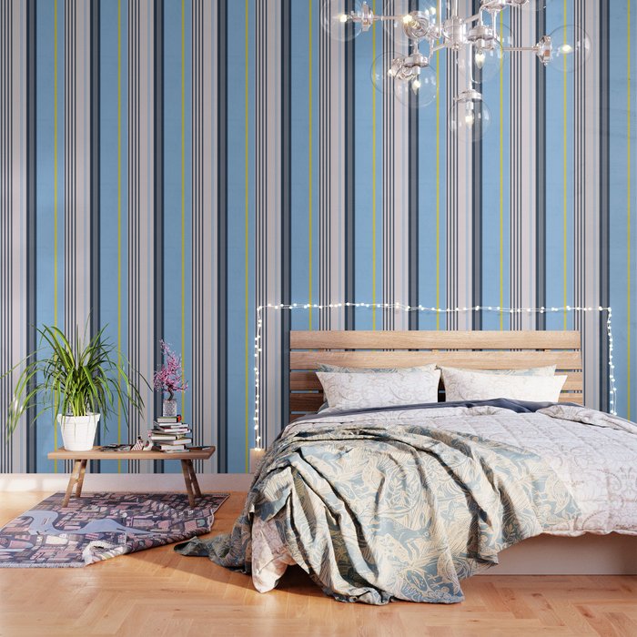 Cheerful Blue, Summer Stripes  Wallpaper Gallery Image 1