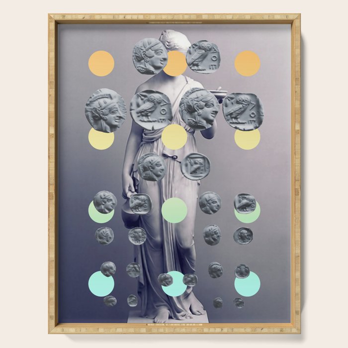 Statue With A Dot Gradient 1 Serving Tray Gallery Image 1