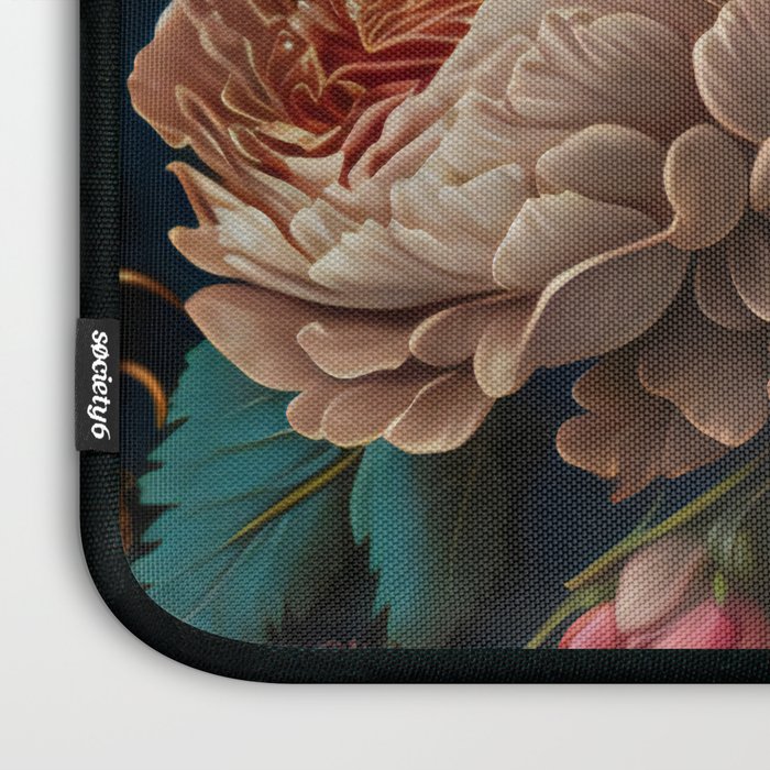 Vintage Bird and Dark Floral Print Laptop Sleeve Gallery Image 3