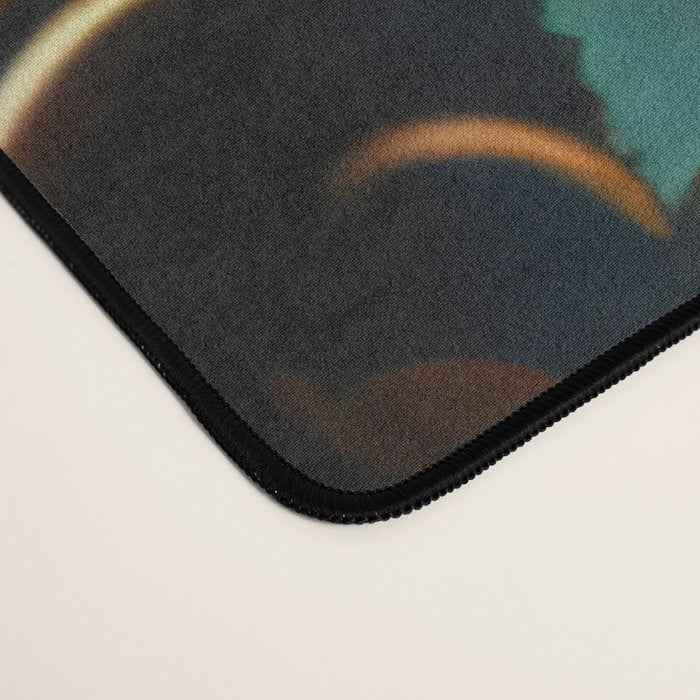 Vintage Bird and Dark Floral Print Desk Mat Gallery Image 4