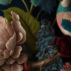 Vintage Bird and Dark Floral Print Coffee Mug Gallery Image 2