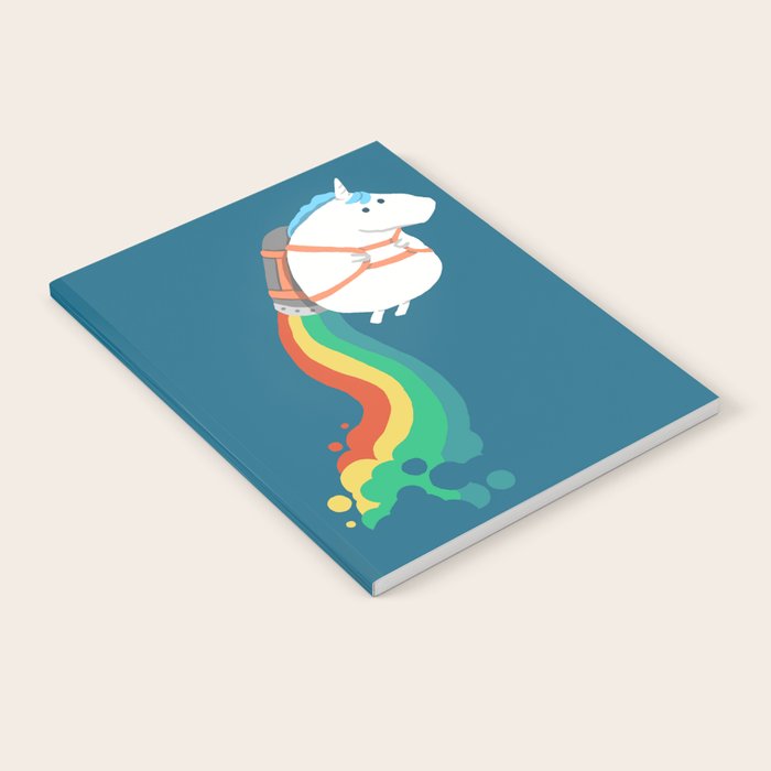 Fat Unicorn on Rainbow Jetpack Notebook Gallery Image 1