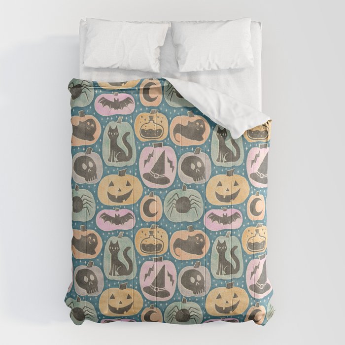 Halloween Pumpkins - dusky pastel  Comforter Gallery Image 6