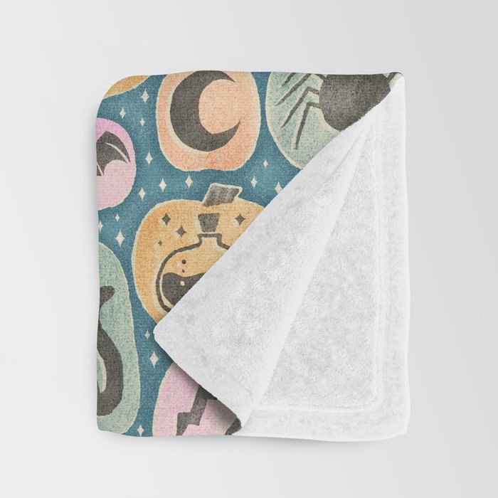 Halloween Pumpkins - dusky pastel  Throw Blanket Gallery Image 3