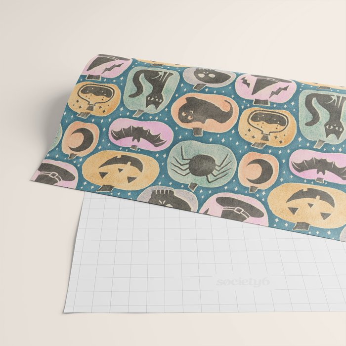 Halloween Pumpkins - dusky pastel  Wrapping Paper Gallery Image 2