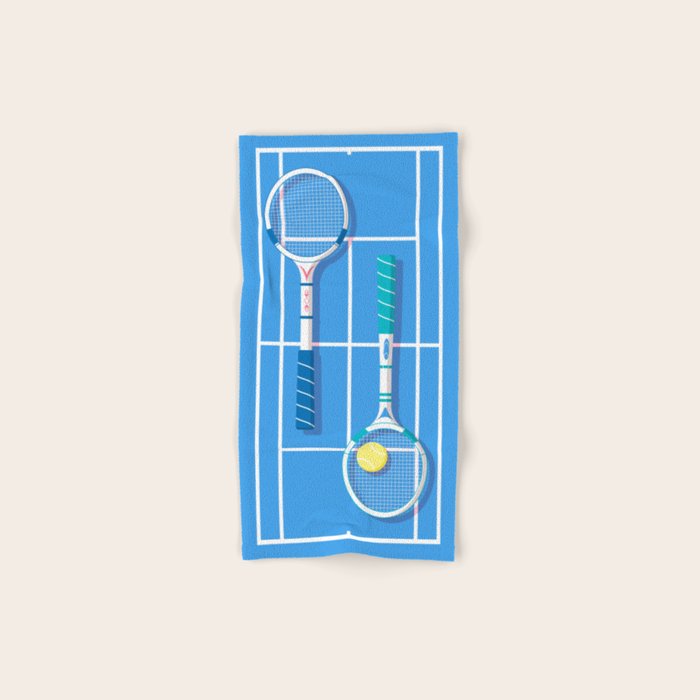 Tennis Retro Bath Towel Gallery Image 1