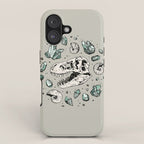 Geo-rex Vortex | Aquamarine | Dinosaur Skull Fossil Art iPhone Case Gallery Image 1