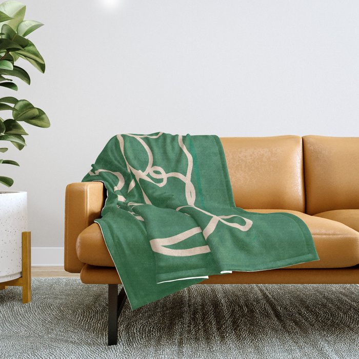 Abstract Line Art Cat 10 Throw Blanket Gallery Image 1