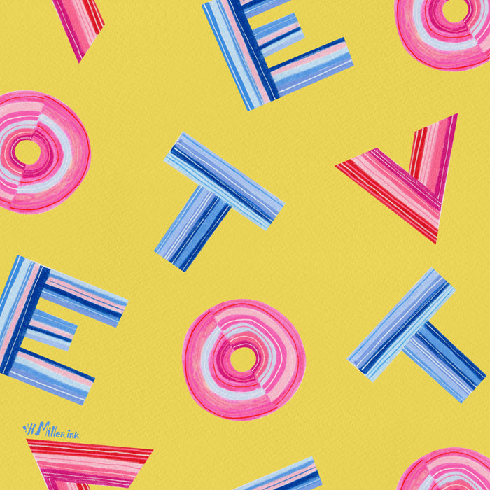 Cast Your Vote | Hand-Lettered Pattern in Yellow Coffee Mug Gallery Image 2