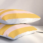 Vertical Stripes Pattern in Mustard Yellow Orange and Light Blush Pink Pillow Sham Gallery Image 3