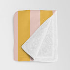 Vertical Stripes Pattern in Mustard Yellow Orange and Light Blush Pink Throw Blanket Gallery Image 3