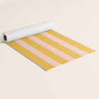 Vertical Stripes Pattern in Mustard Yellow Orange and Light Blush Pink Yoga Mat Gallery Image 2