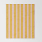 Vertical Stripes Pattern in Mustard Yellow Orange and Light Blush Pink Throw Blanket Gallery Image 2