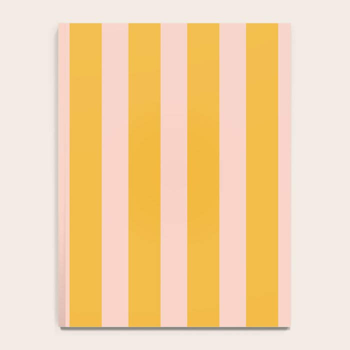 Vertical Stripes Pattern in Mustard Yellow Orange and Light Blush Pink Notebook Gallery Image 4