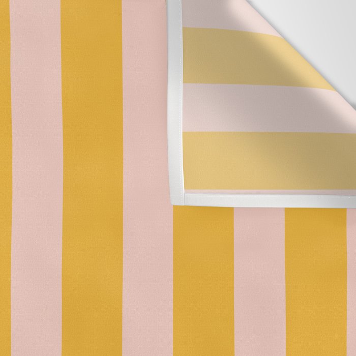 Vertical Stripes Pattern in Mustard Yellow Orange and Light Blush Pink Wall Tapestry Gallery Image 3
