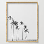 Hawaii Palm Trees - Black and White Photography Serving Tray Gallery Image 1