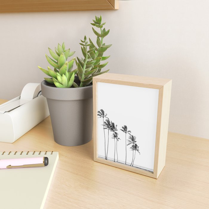 Hawaii Palm Trees - Black and White Photography Mini Art Print Gallery Image 2