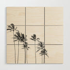 Hawaii Palm Trees - Black and White Photography Wood Wall Art Gallery Image 1